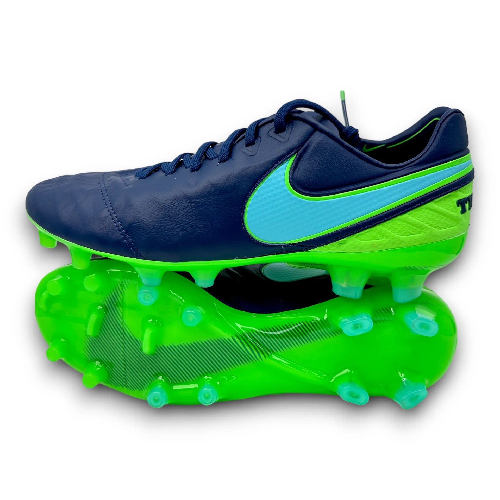 NIKE Tiempo Legend Ⅵ HG-E 27cm Nike Tiempo Legend 6 FG Motion Blur - White/Black/Electro Green