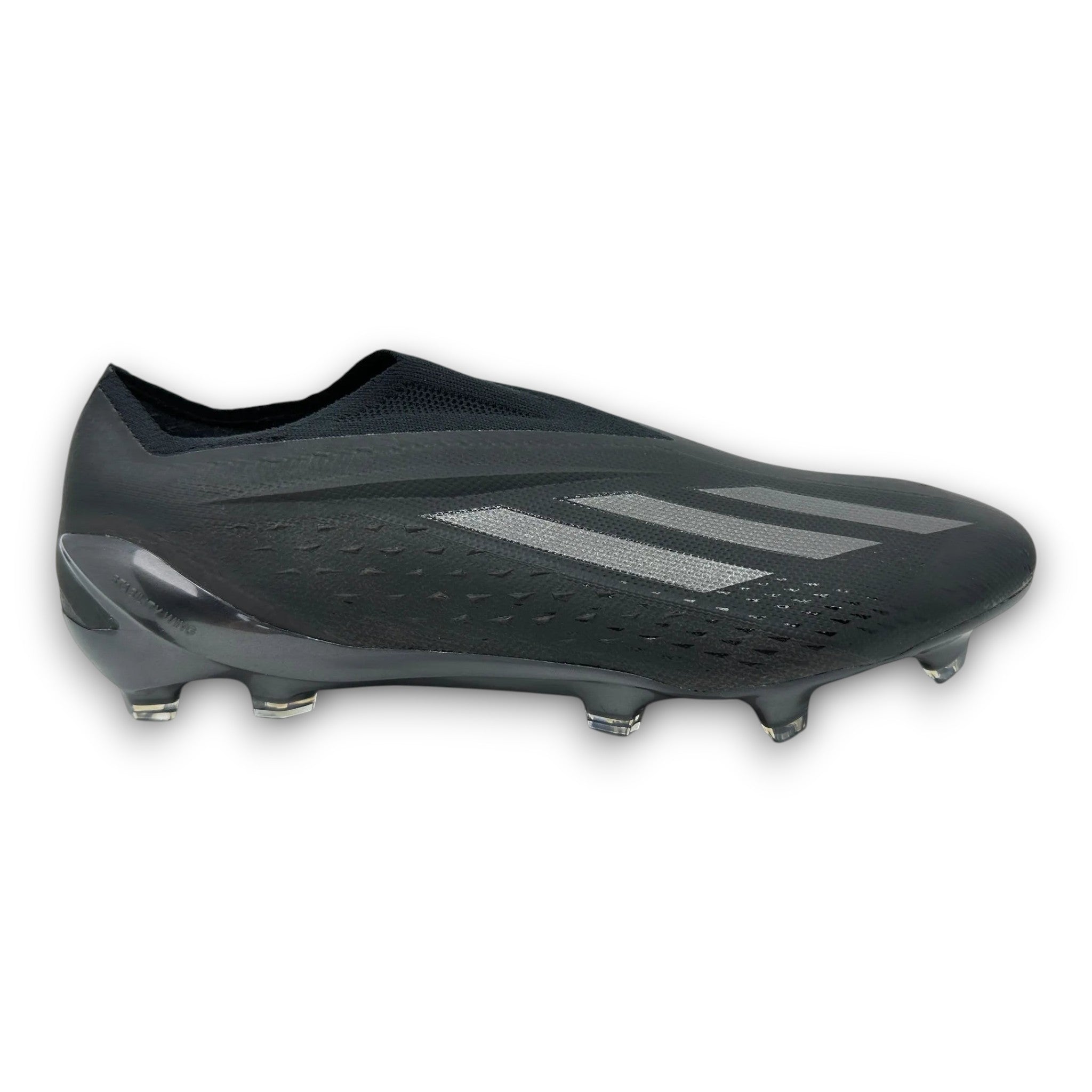 SHOPTCRAMPONS Adidas X SpeedPortal+ FG Nightstrike football boots in all black with SpeedSkin upper and carbon sole