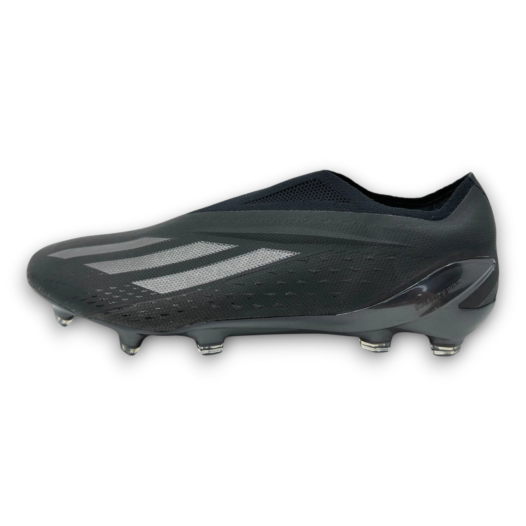 SHOPTCRAMPONS Adidas X SpeedPortal+ FG Nightstrike football boots in all black with SpeedSkin upper and carbon sole