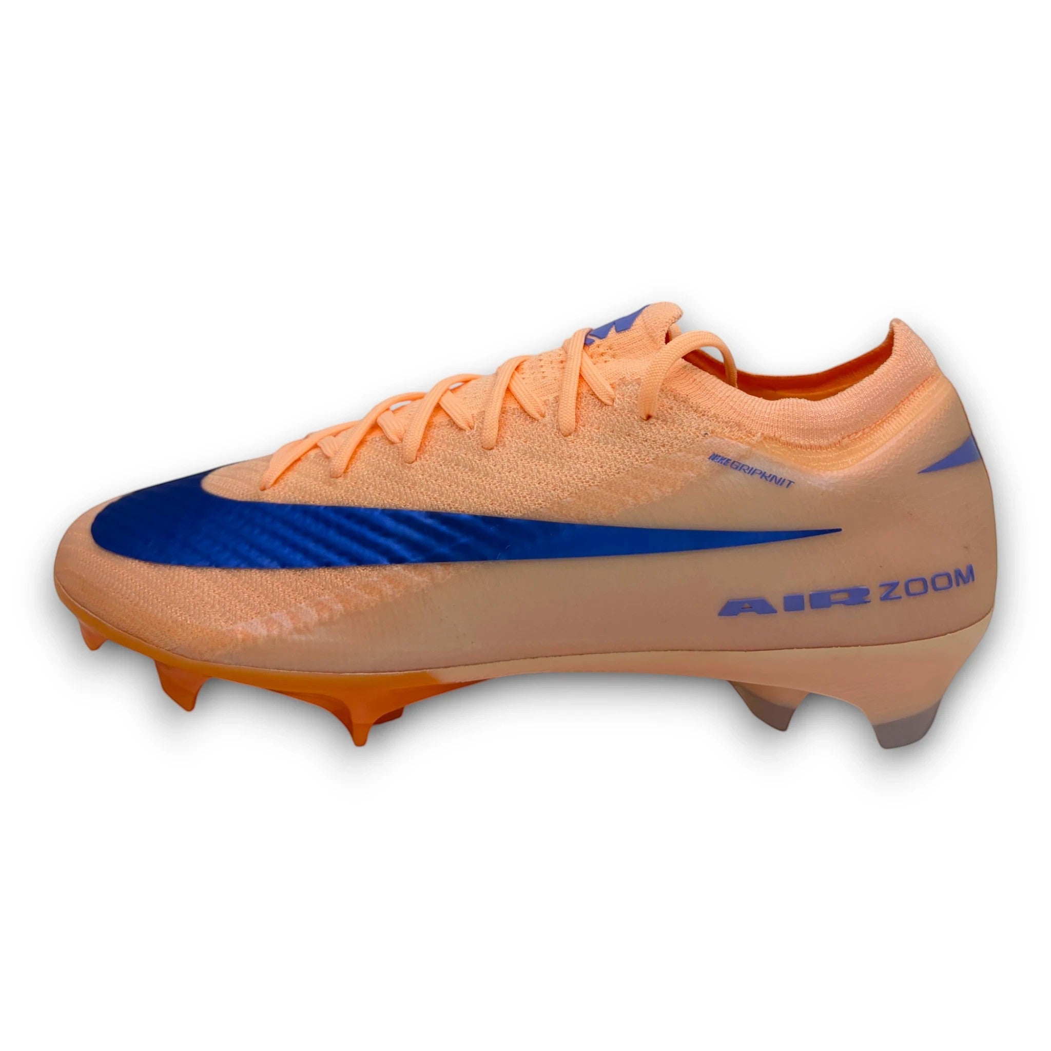 Chaussures de football SHOPTCRAMPONS Nike Mercurial Vapor 16 Air Zoom Elite orange et bleu pour terrain sec